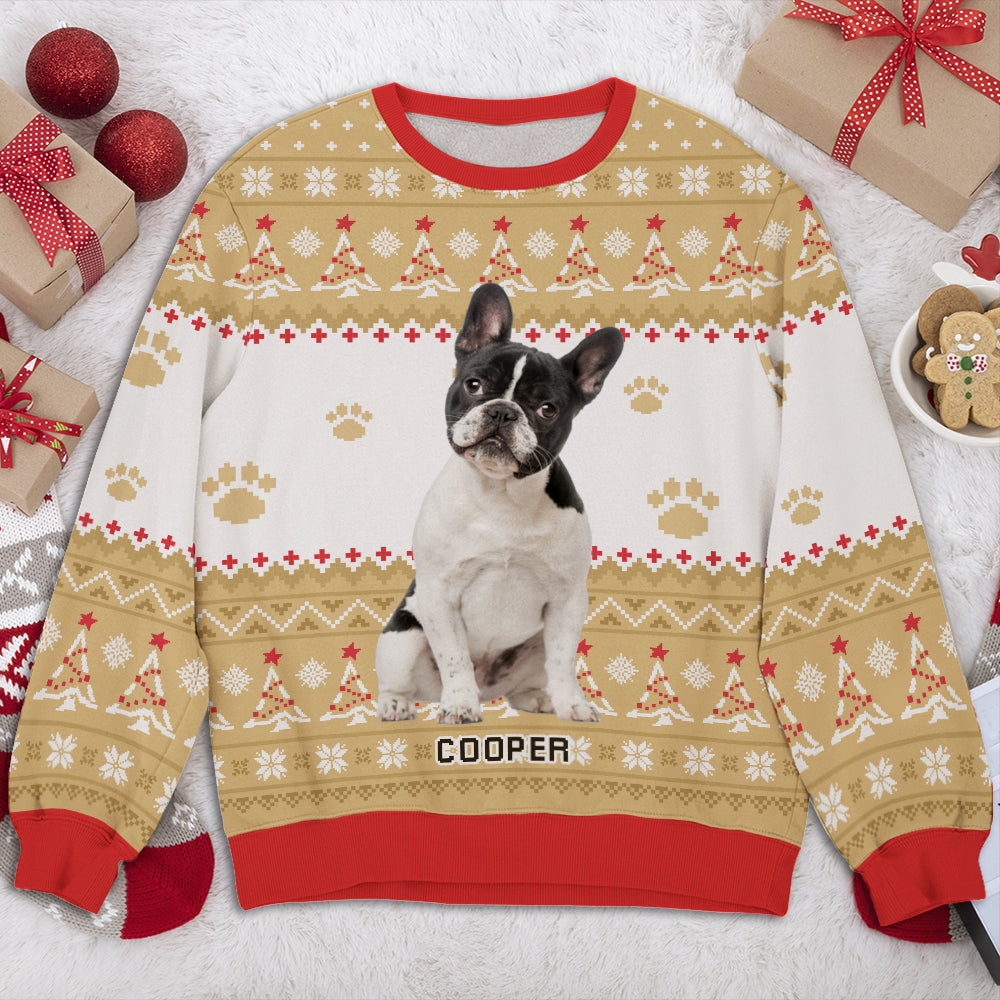 Snow Dog Photo - Personalized Custom All-Over-Print Unisex 8.8 oz Polyester Blend Sweatshirt