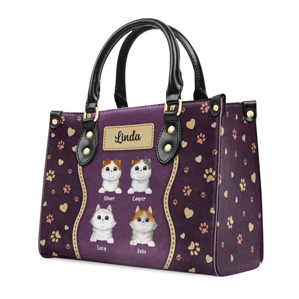 Fur Mom With Love - Exclusive Personalized Custom Leather Handbag for Fur Baby Lovers