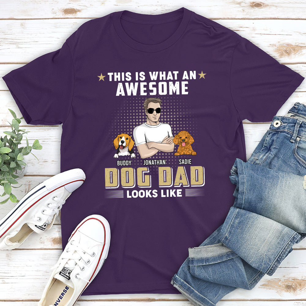 An Awesome Dog Dad - Personalized Custom Unisex 5.3 oz T-shirt with Copyrighted Artwork