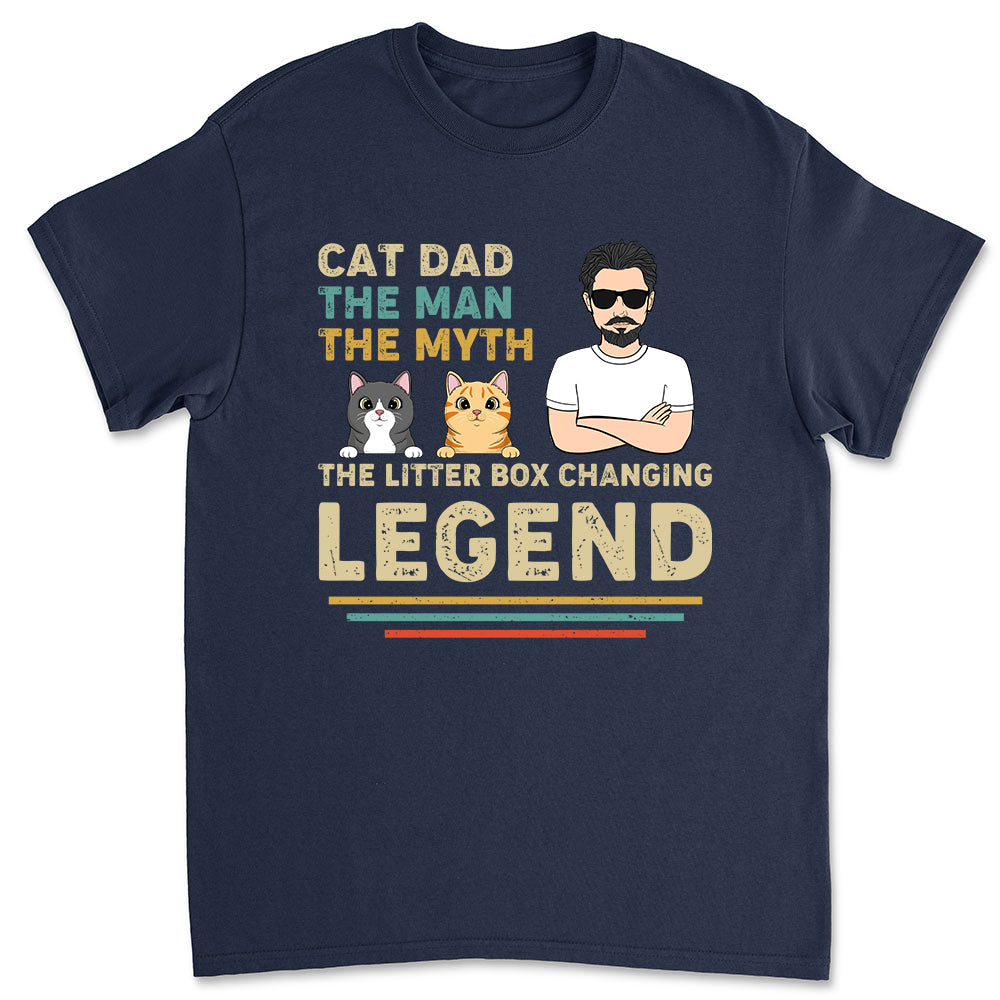 Cat Dad Legend - Personalized Custom Unisex 5.3 oz T-shirt for Pet Lovers