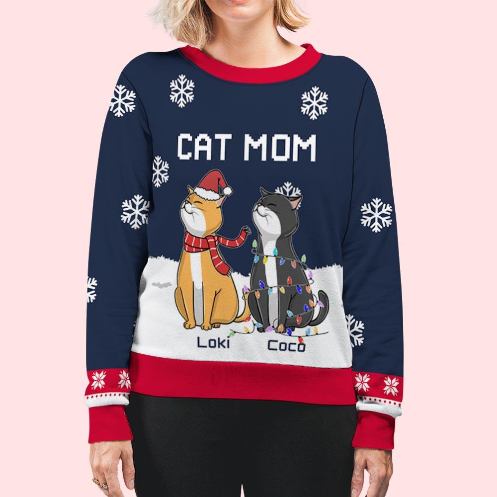 Cat Chilling - Personalized Custom All-Over-Print Unisex 8.8 oz Sweatshirt for Pet Lovers