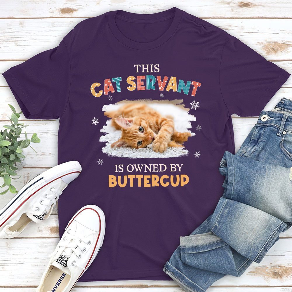 Owner By Cat Servant - Personalized Custom Unisex 5.3 oz T-shirt for Pet Lovers