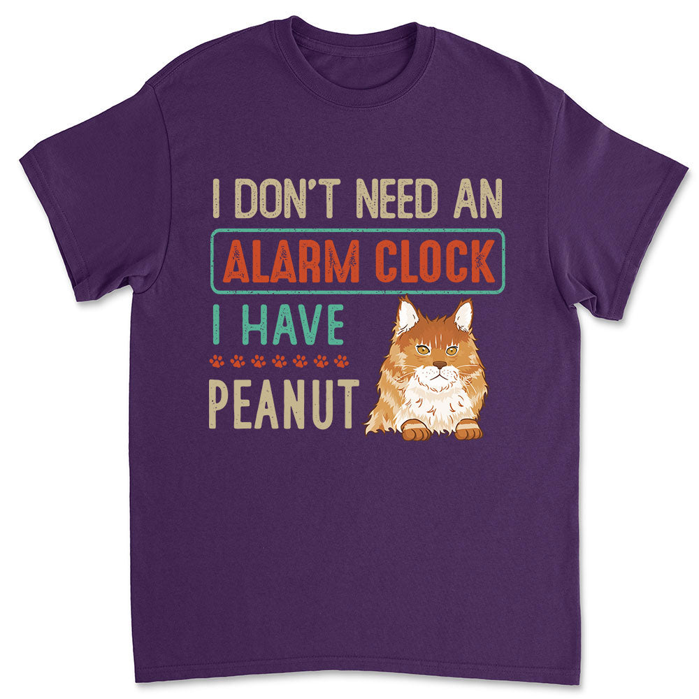 Personalized Custom Unisex 5.3 oz Alarm Clock-themed T-shirt - Ideal Gift for Pet Lovers