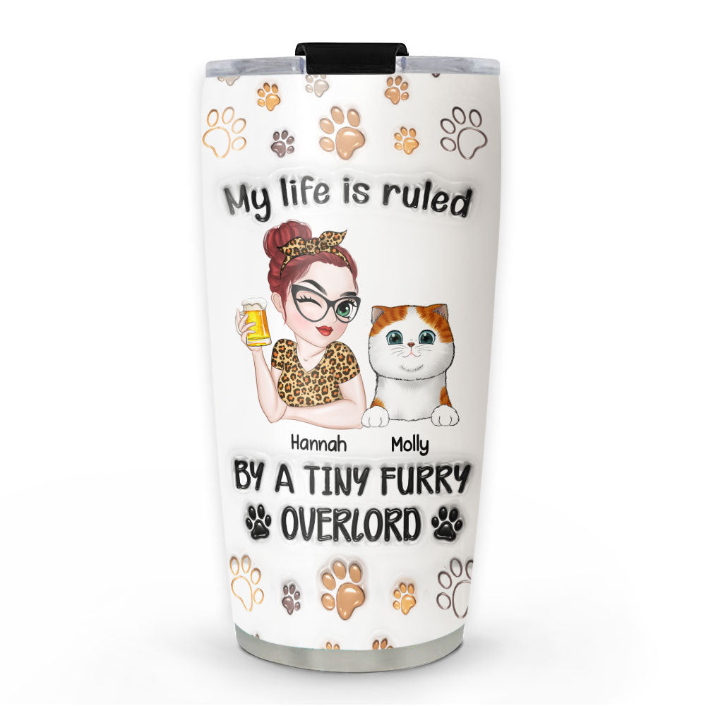 My Cats Rule My Life - Personalized Custom 3D Inflated Effect 20oz Stainless Steel Tumbler with Thousands of Cool Designs