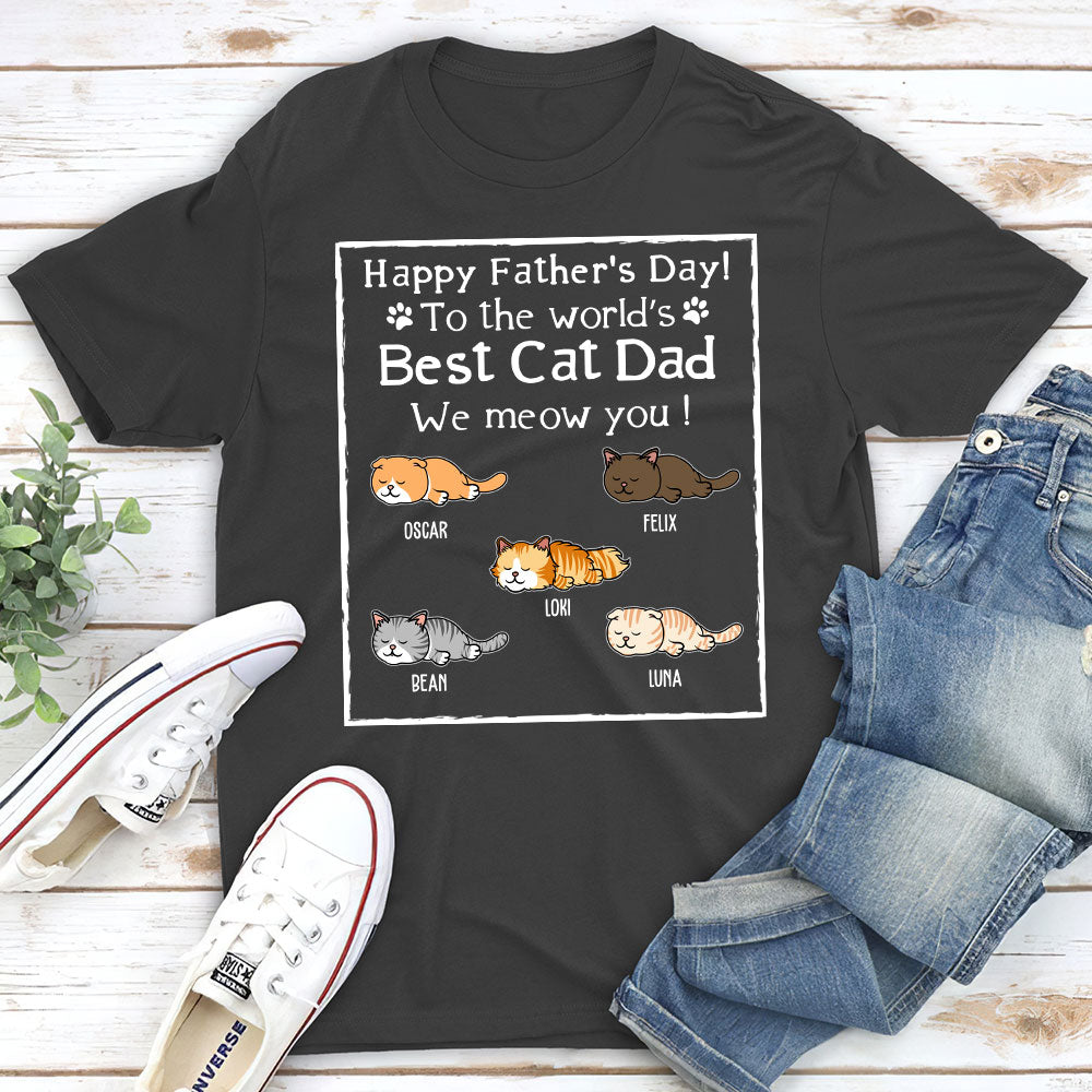 Best Cat Dad - Stylish Personalized Custom Unisex 5.3 oz T-shirt
