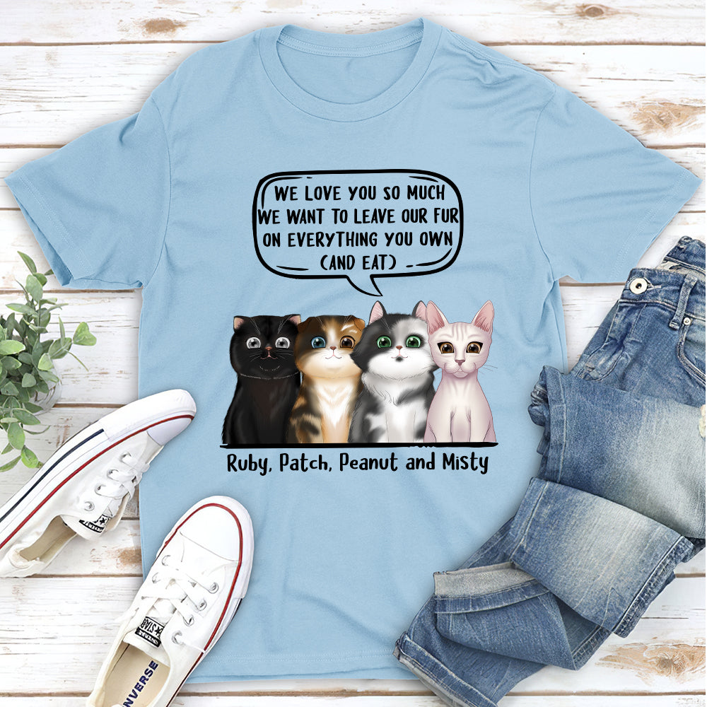 Leave My Fur - Personalized Custom Unisex 5.3 oz T-shirt for Pet Lovers