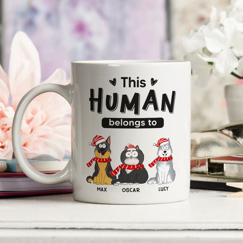 Belongs To Pets Christmas - Customizable Personalized Coffee Mug for Pet Lovers