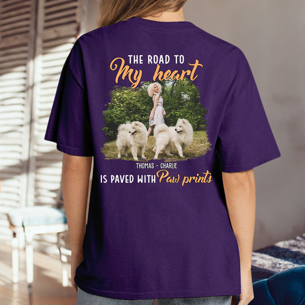 Personalized Custom Unisex Paw Prints Photo T-shirt - Ideal Gift for Pet Lovers
