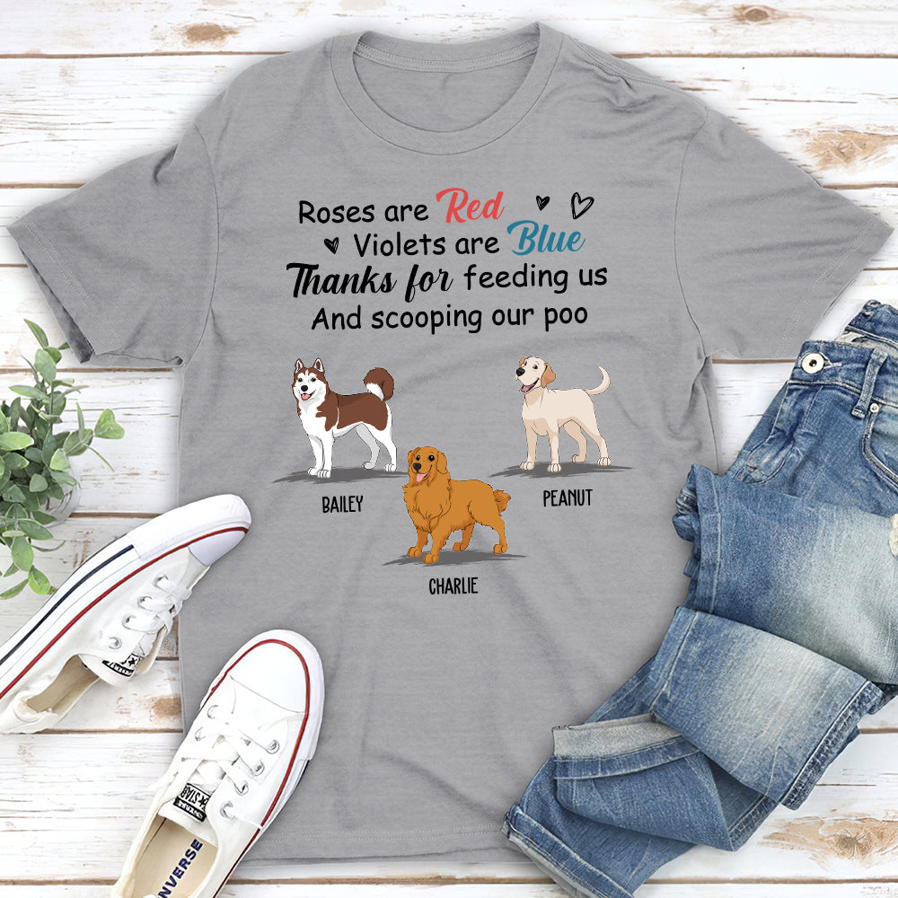 Thanks For Feeding Me - Personalized Custom Unisex 5.3 oz T-shirt for Pet Lovers