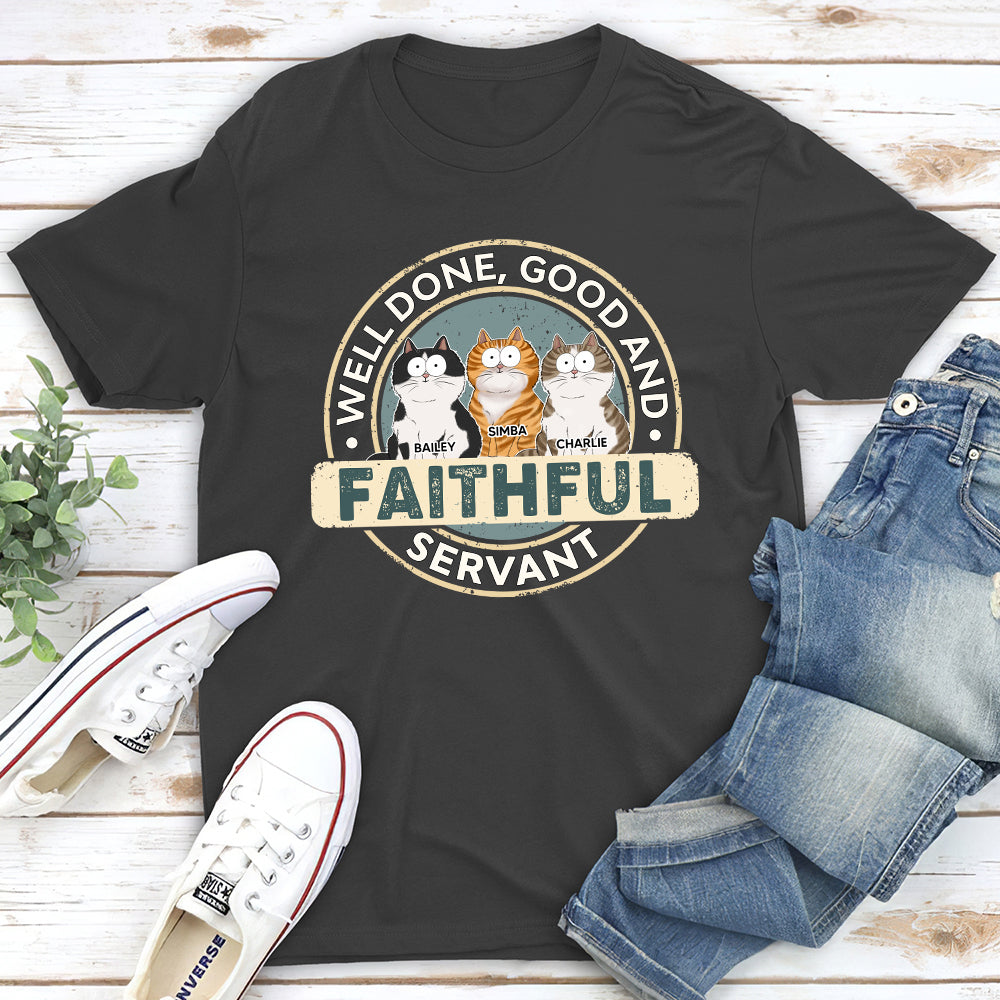 Certificate Of A Cat Servant - Personalized Custom Unisex 5.3 oz T-shirt with Copyrighted Artwork