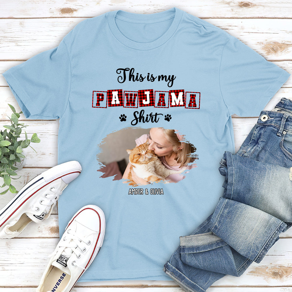 My Sleepshirt Ver Cat 2 Photo - Personalized Custom Unisex 5.3 oz T-Shirt with Copyrighted Artwork