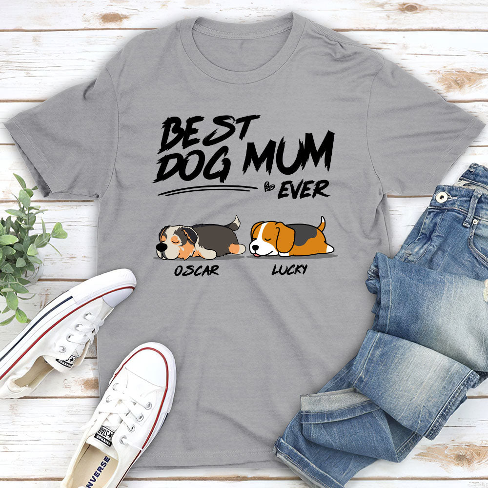 My Best Dog Dad Is - Personalized Custom Unisex 5.3 oz T-shirt for Pet Lovers