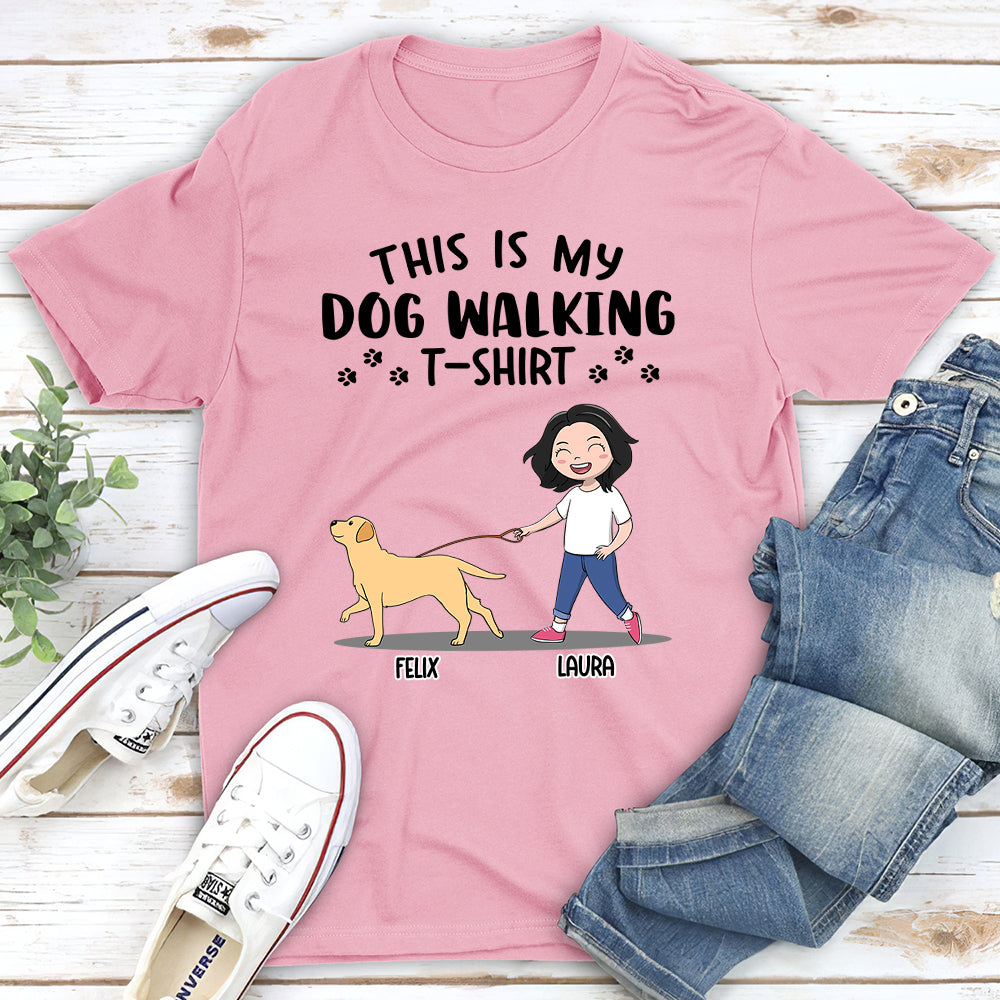 Custom Personalized Unisex Dog Walking T-shirt - Ideal Gift for Pet Lovers