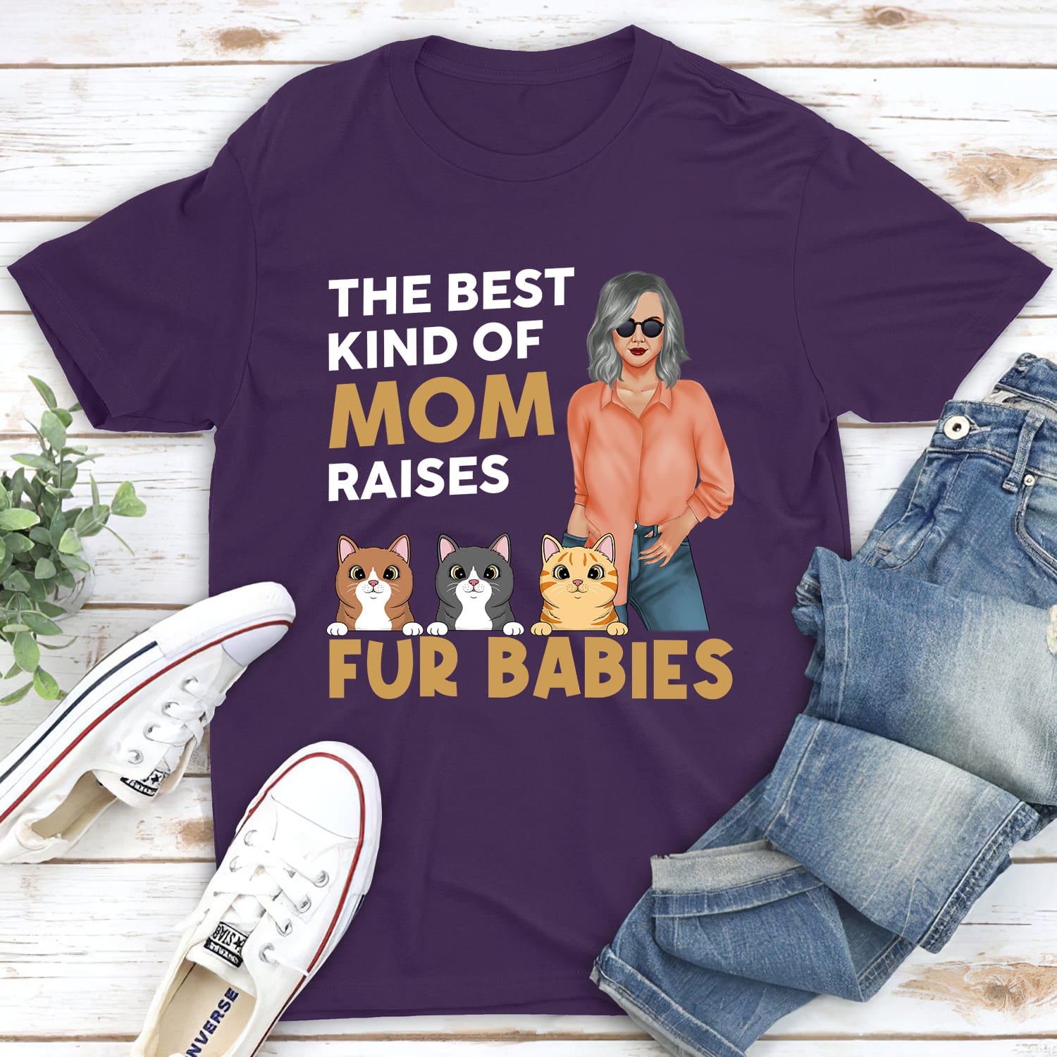 The Ultimate Personalized Custom Unisex T-shirt for Cat Moms - The Best Choice