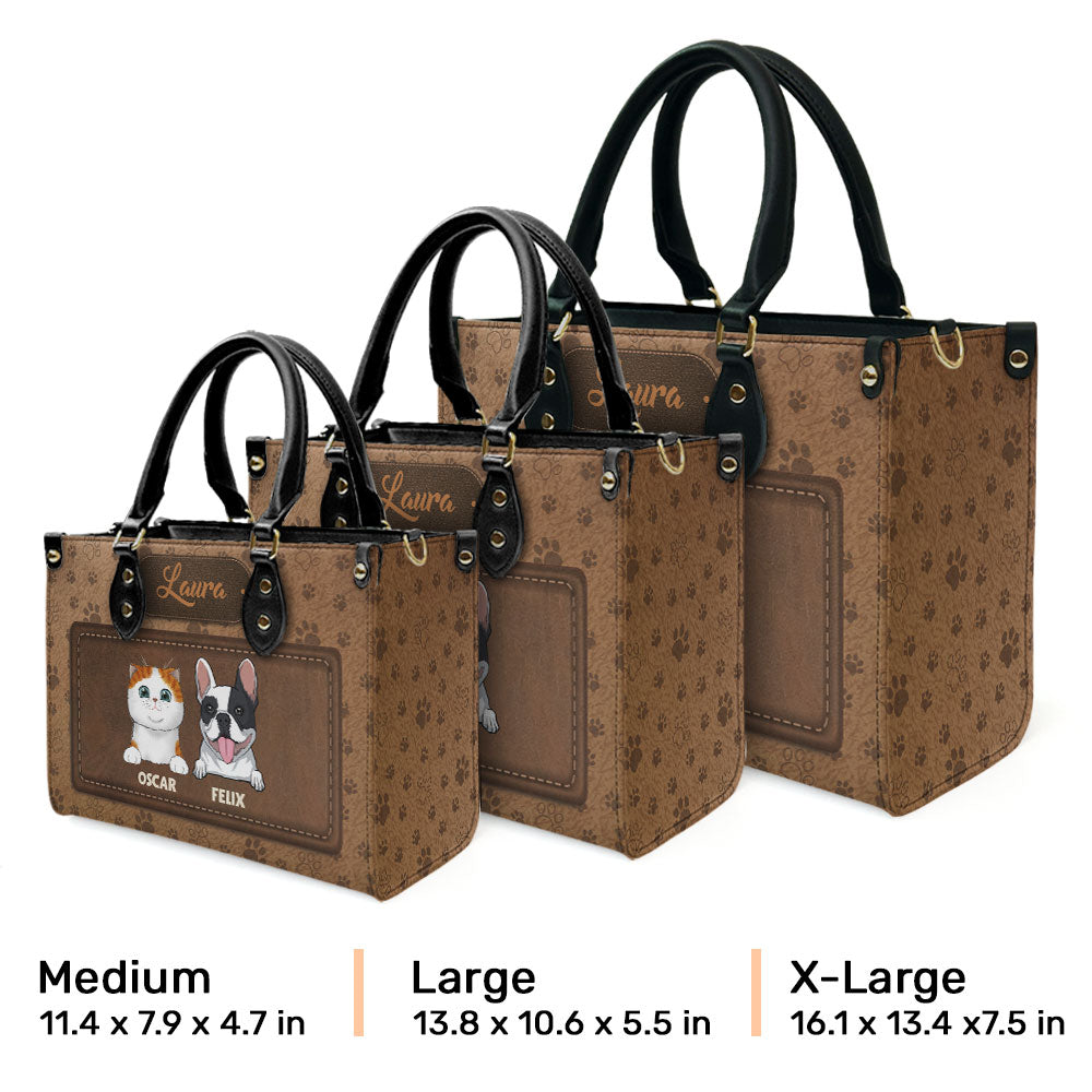 Personalized Paw Print Custom Leather Handbag - Ideal Gift for Special Occasions