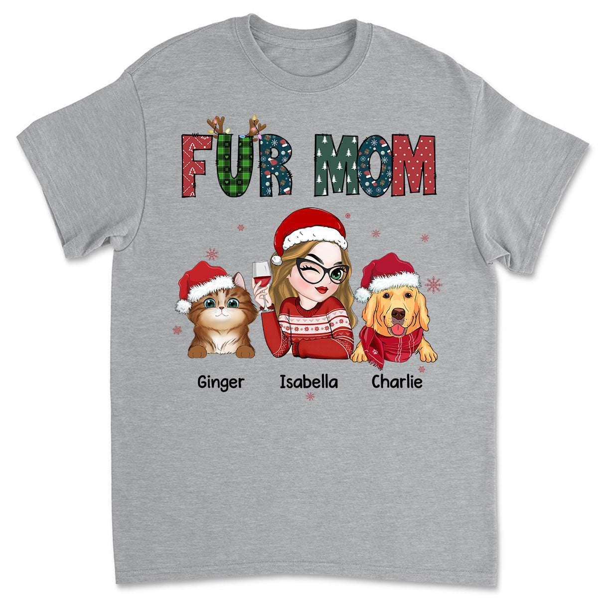 My Lovely Fur Mom - Personalized Custom Unisex 5.3 oz T-shirt for Pet Lovers