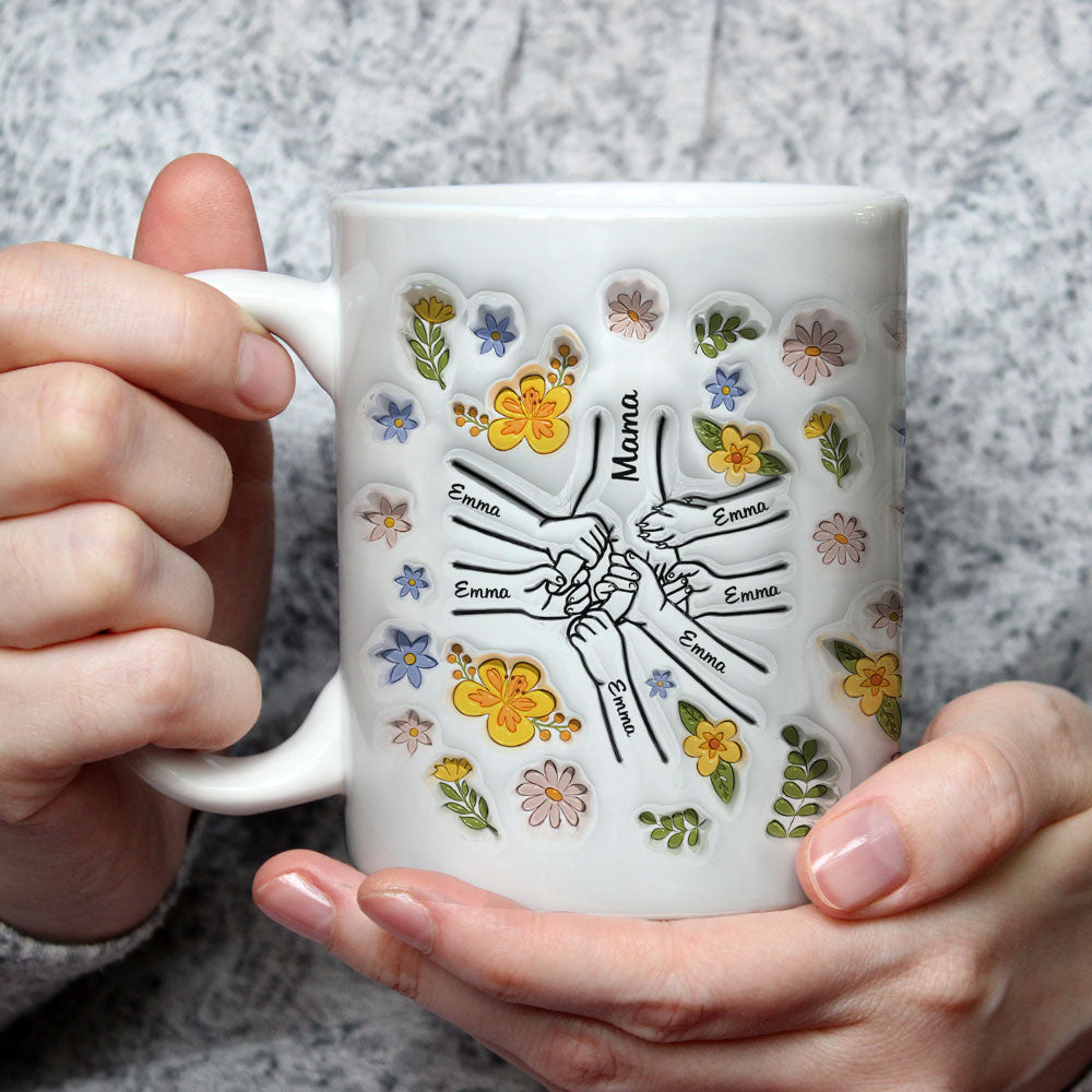 Hand In Hand Version 2 - Exquisite Personalized Custom 3D Inflated Effect Ceramic Mug in 11oz and 15oz Sizes