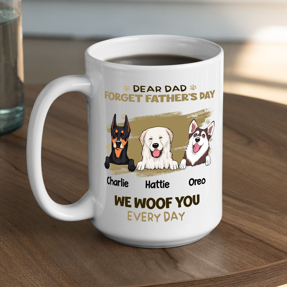 Personalized Custom Dog Woof Dad Mom Everyday Coffee Mug - Ideal for Pet Lovers