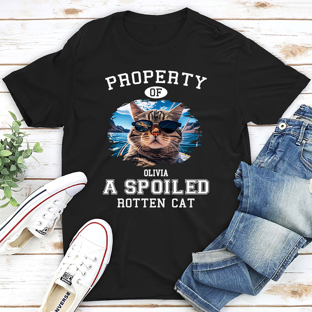 Exclusive Property Of Rotten Cats - Personalized Custom Unisex 5.3 oz T-shirt for Pet Lovers