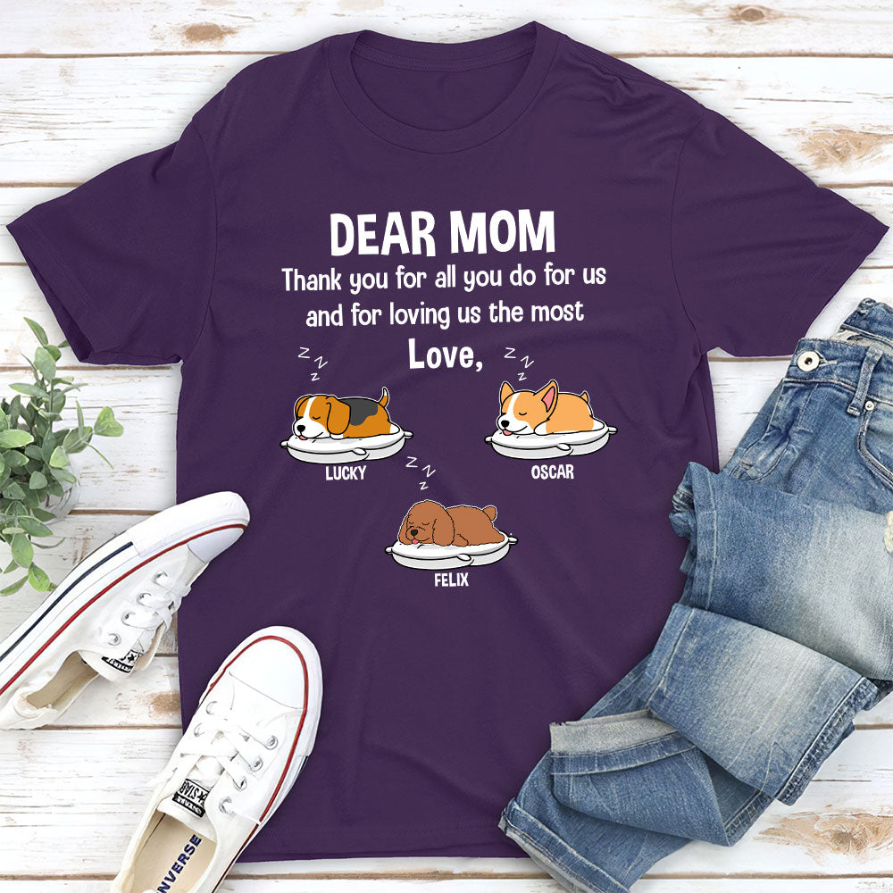 Mom Thanks For Your Love - Personalized Custom Unisex T-shirt for Pet Lovers