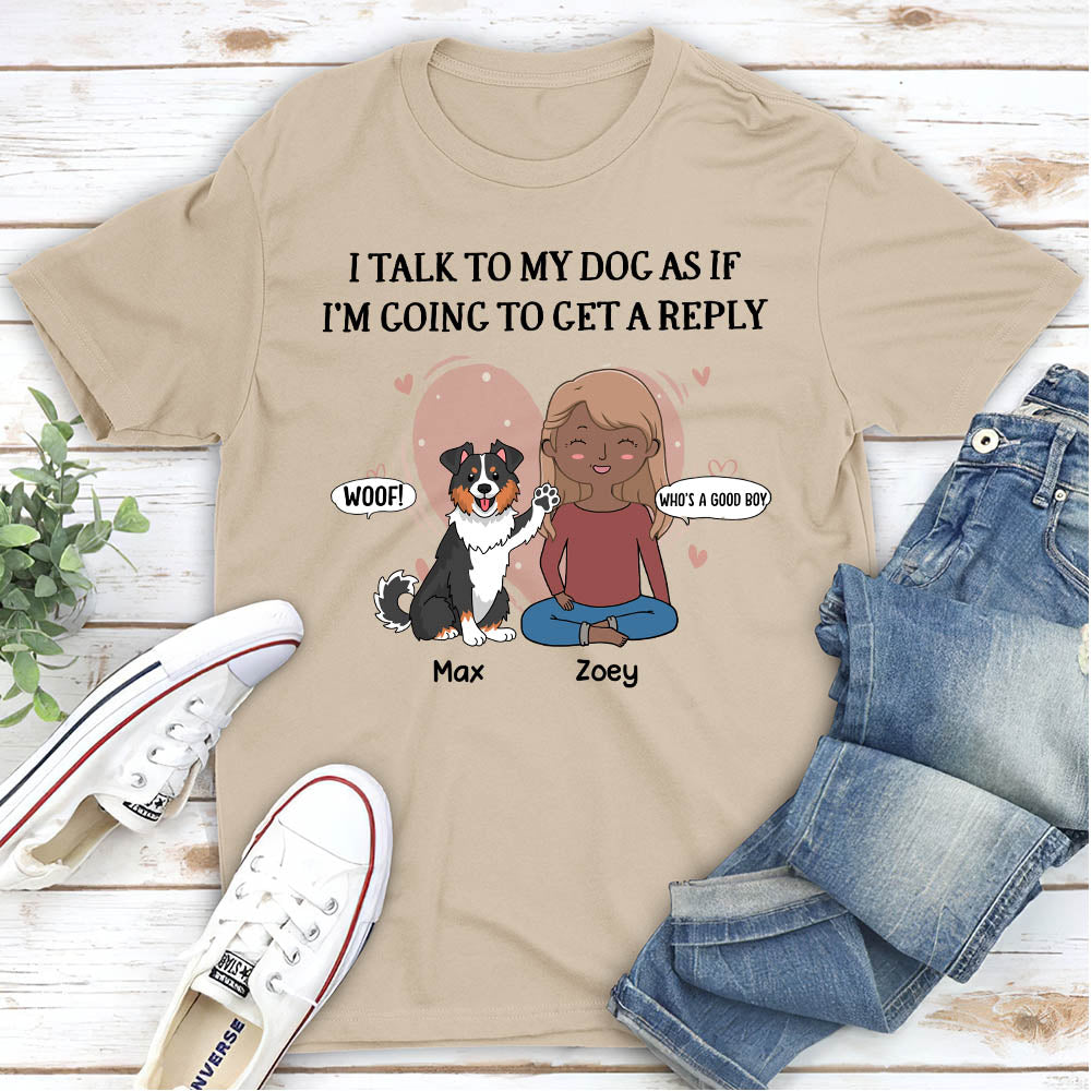 Personalized Custom Unisex 'Talk To Dog' T-shirt - Ideal Gift for Pet Lovers