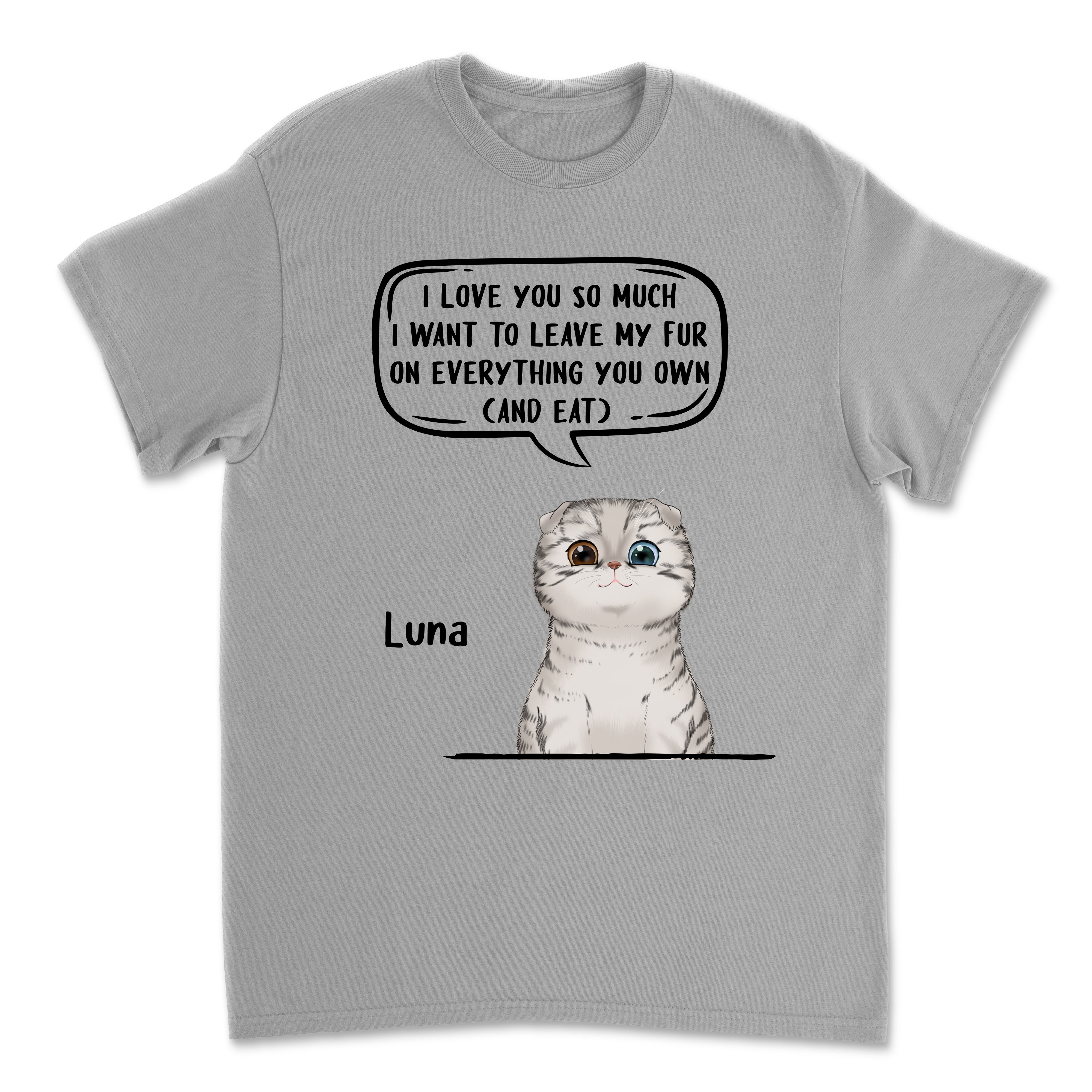 Leave My Fur - Personalized Custom Unisex 5.3 oz T-shirt for Pet Lovers