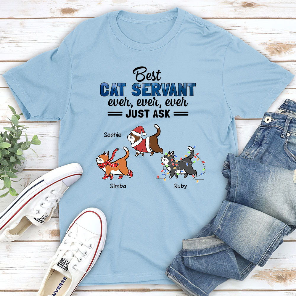 The Ultimate Personalized Custom Unisex T-shirt for Cat Lovers - Best Cat Servant Ever
