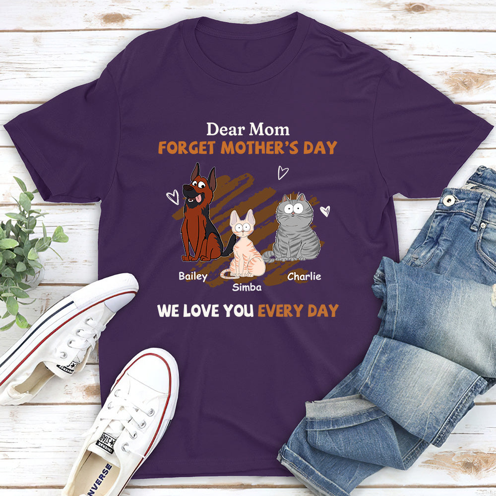 Heartfelt 'We Love You Every Day Mom' Personalized Custom Unisex 5.3 oz T-shirt
