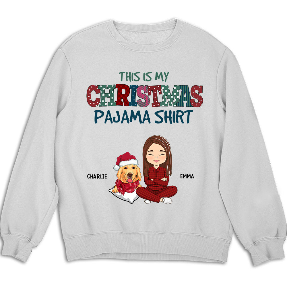Personalized Custom Pets Christmas Pajama Sweatshirt - 8.0 oz Unisex