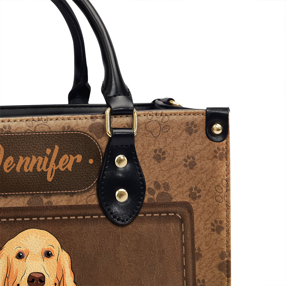 Personalized Paw Print Custom Leather Handbag - Ideal Gift for Special Occasions