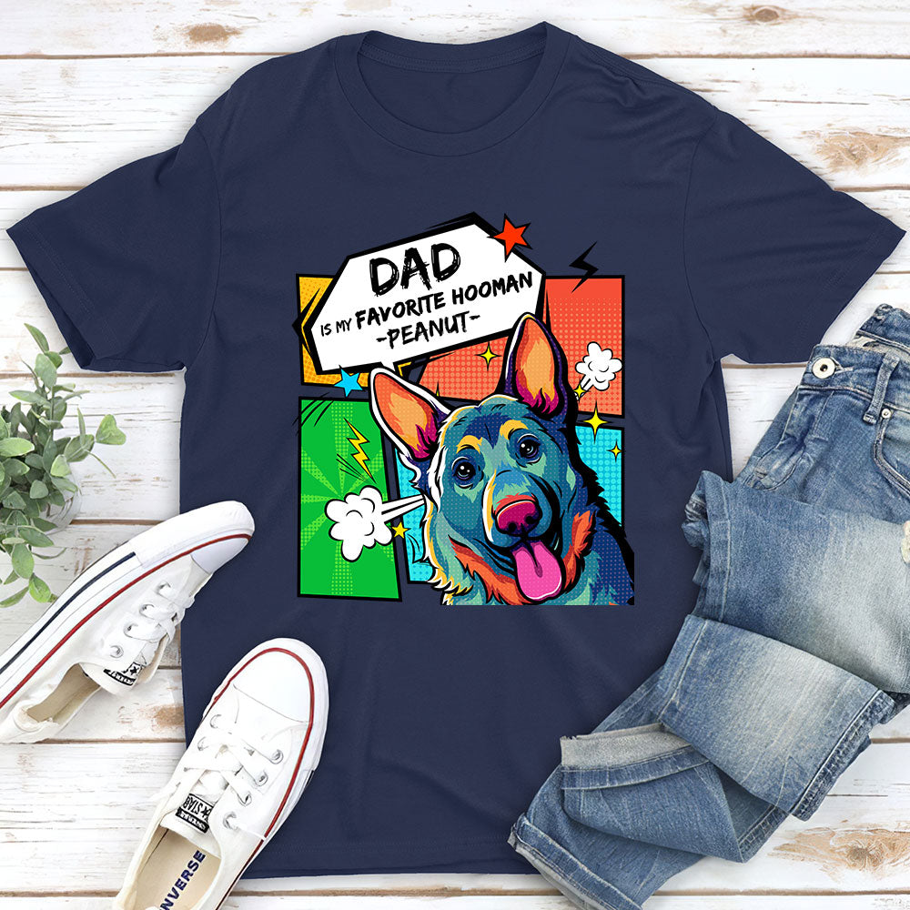Favorite Hooman - Personalized Custom Unisex Cotton Blend T-shirt for Pet Lovers