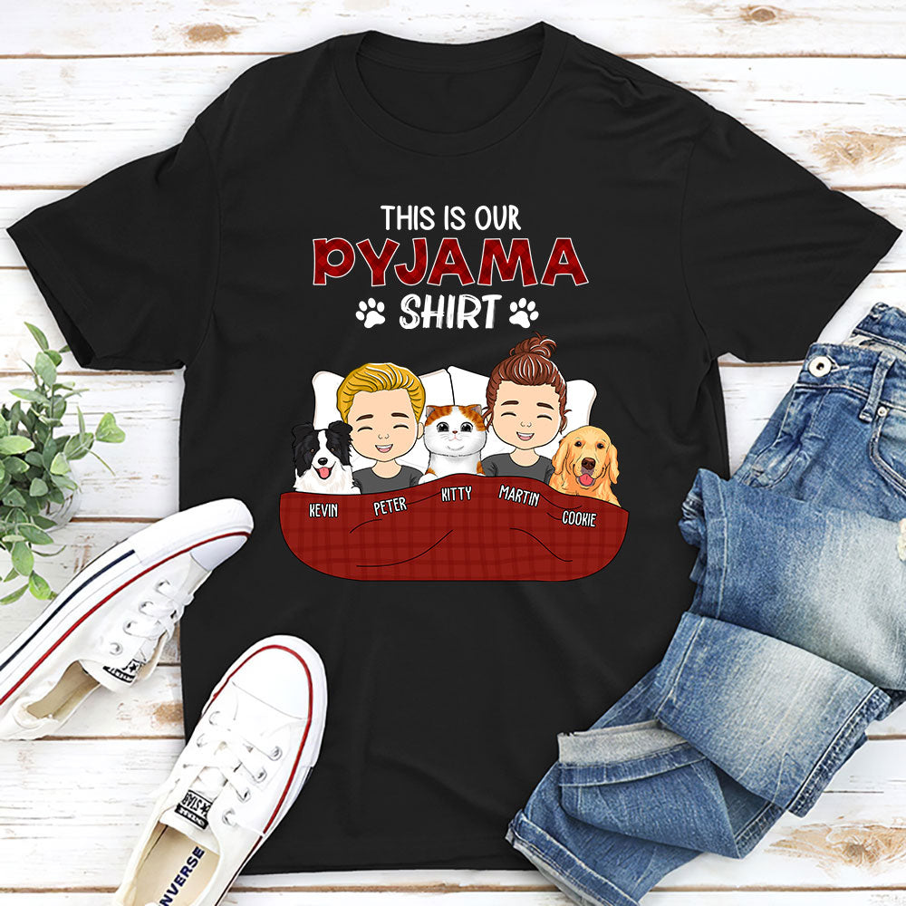 Personalized Custom Unisex Pajama Shirt Couple Version 2 - Ideal Gift for Pet Lovers