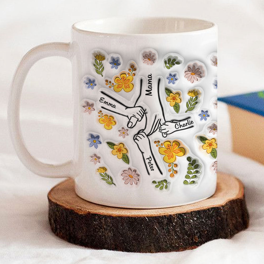 Hand In Hand Version 2 - Exquisite Personalized Custom 3D Inflated Effect Ceramic Mug in 11oz and 15oz Sizes
