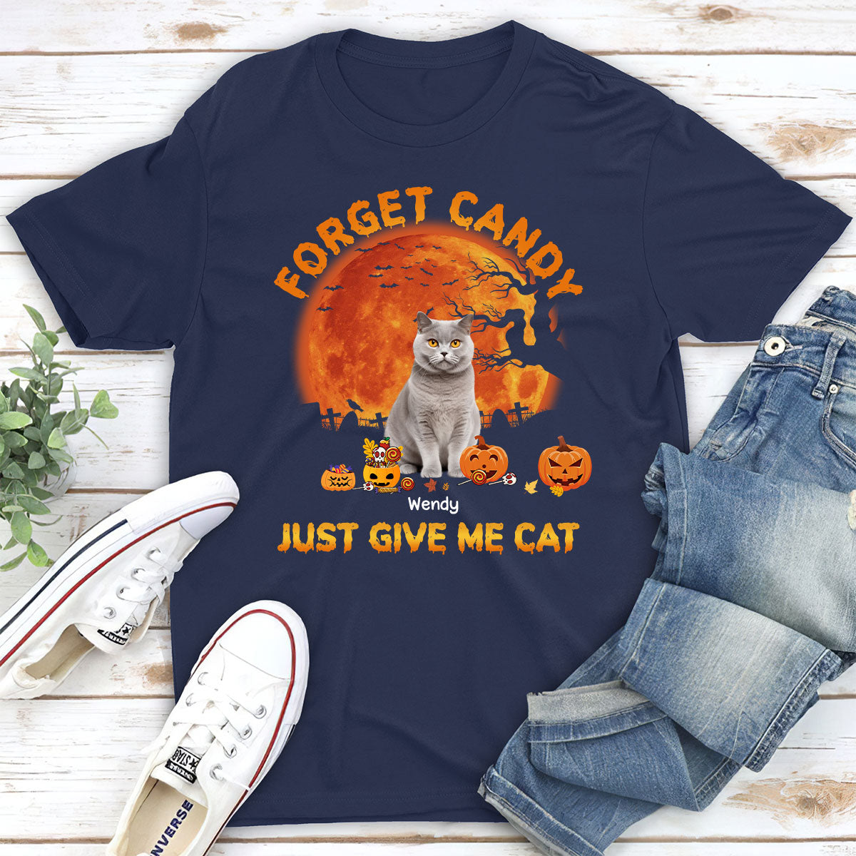 Give Me Cats Photo - Personalized Custom Unisex 5.3 oz T-shirt for Pet Lovers