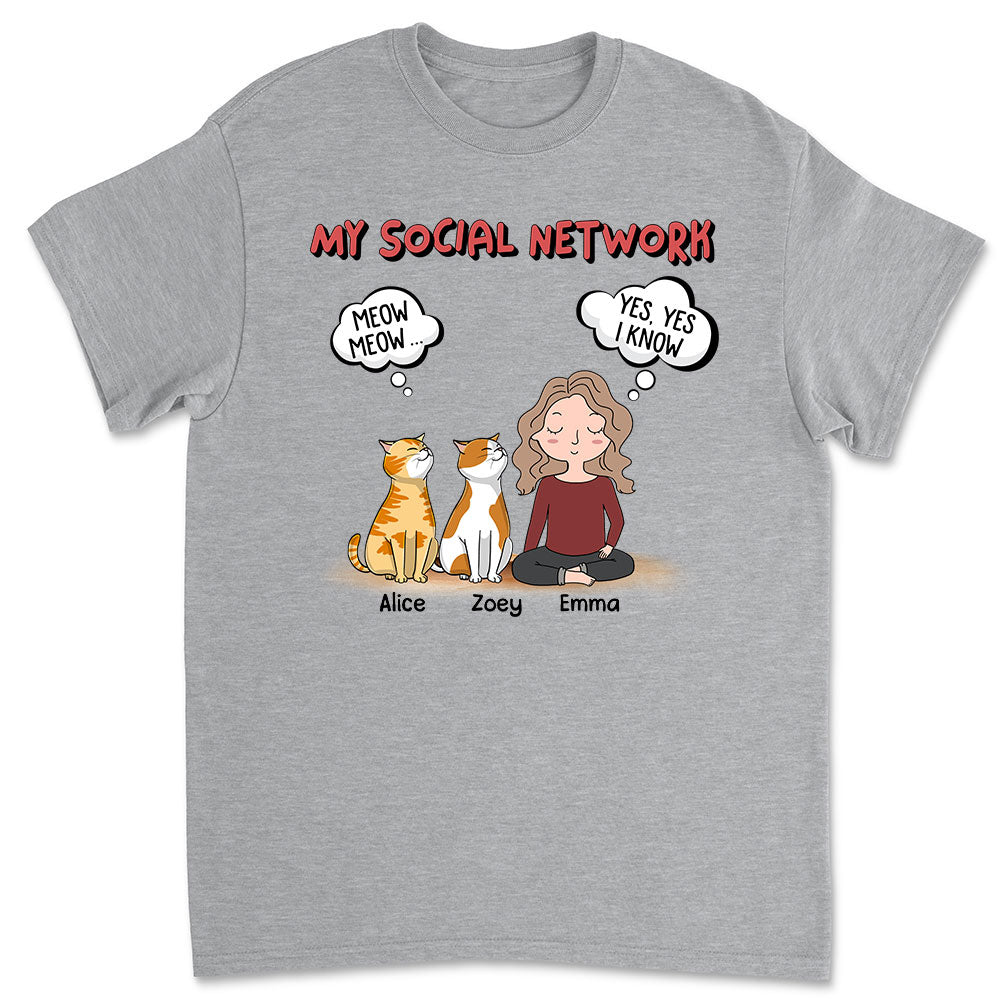 My Social Network - Personalized Custom Unisex 5.3 oz T-shirt for Pet Lovers