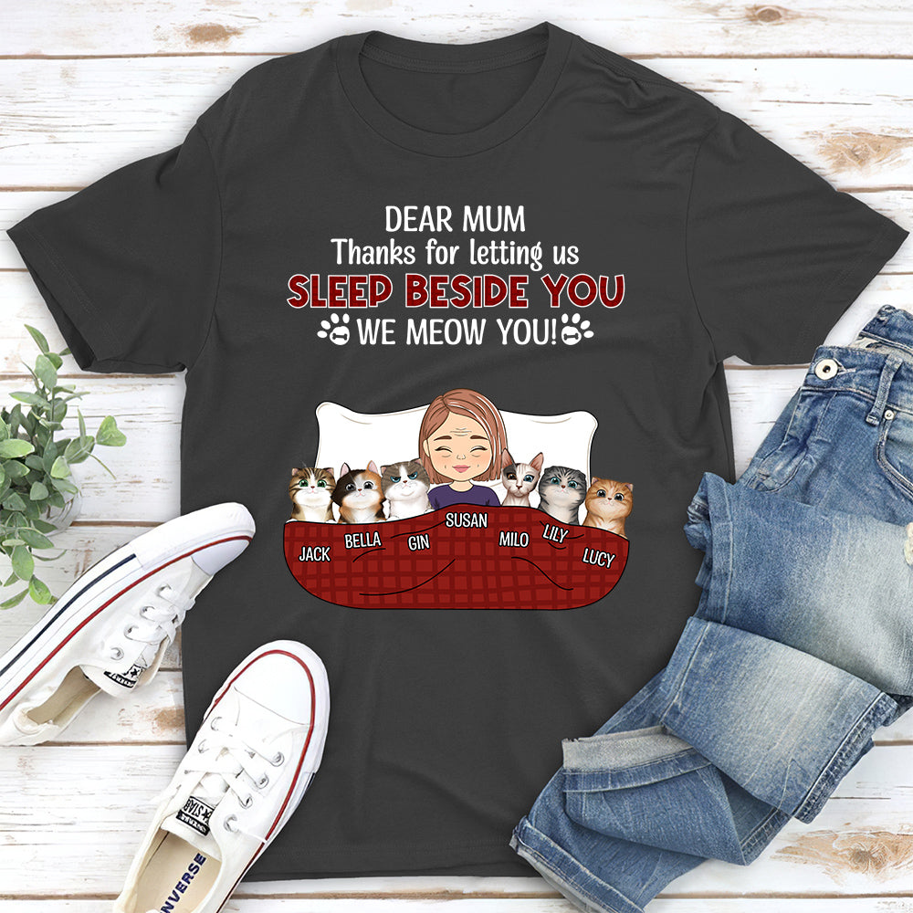 Let Me Sleep Beside You - Premium Personalized Custom Unisex T-shirt for Pet Lovers