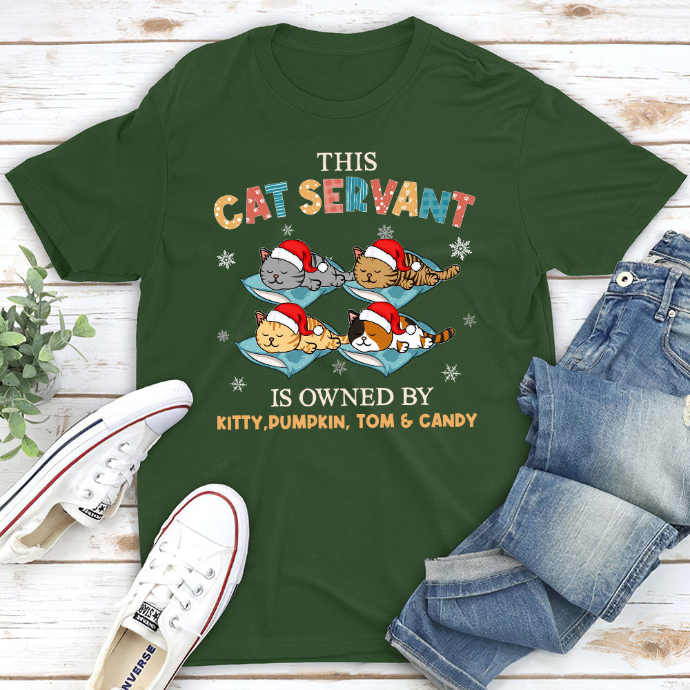 Owner By Cat Servant - Personalized Custom Unisex 5.3 oz T-shirt for Pet Lovers