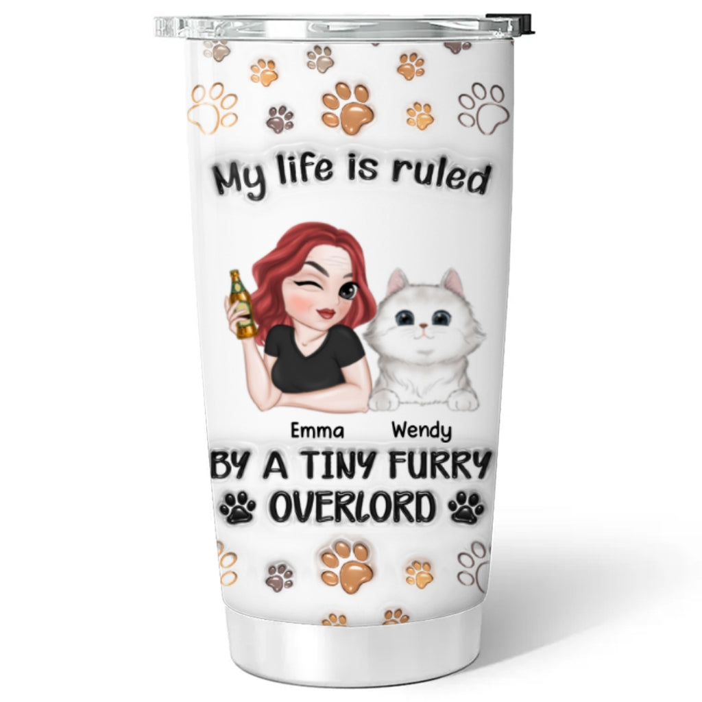 My Cats Rule My Life - Personalized Custom 3D Inflated Effect 20oz Stainless Steel Tumbler with Thousands of Cool Designs
