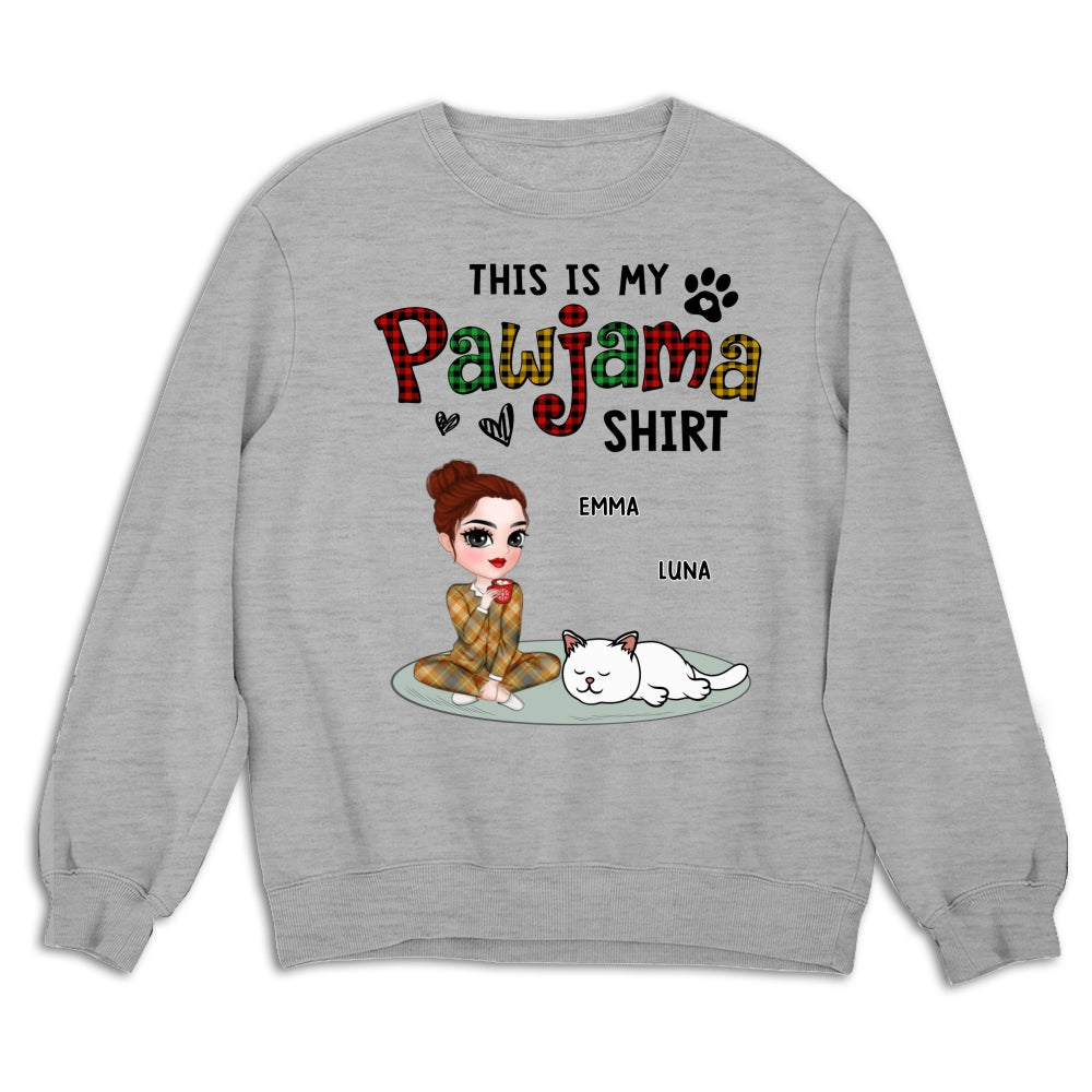Pawjama Shirt Ver Cat - Customizable Personalized Unisex Sweatshirt for Pet Lovers