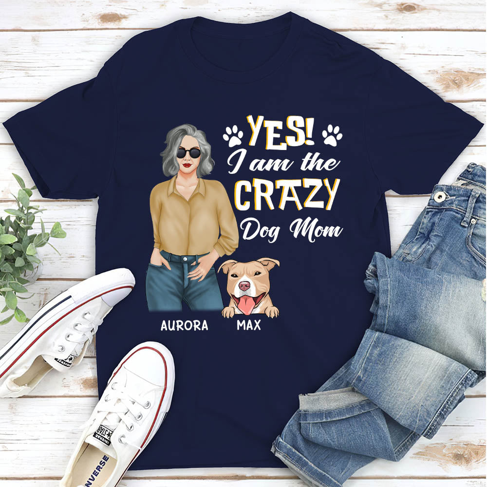 Crazy Dog Mom - Exclusive Personalized Custom Unisex T-shirt for Pet Lovers