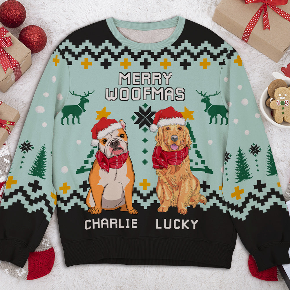 Christmas Is Better With Dog - Personalized Custom All-Over-Print Unisex Polyester Blend 8.8 oz Sweatshirt for Dog Lovers
