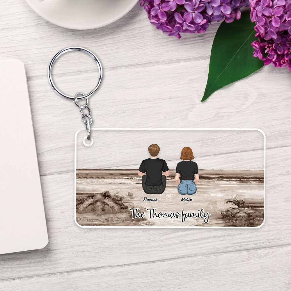 Whole Family Together - Customizable Personalized Full - Color Acrylic Keychain in 3 Sizes