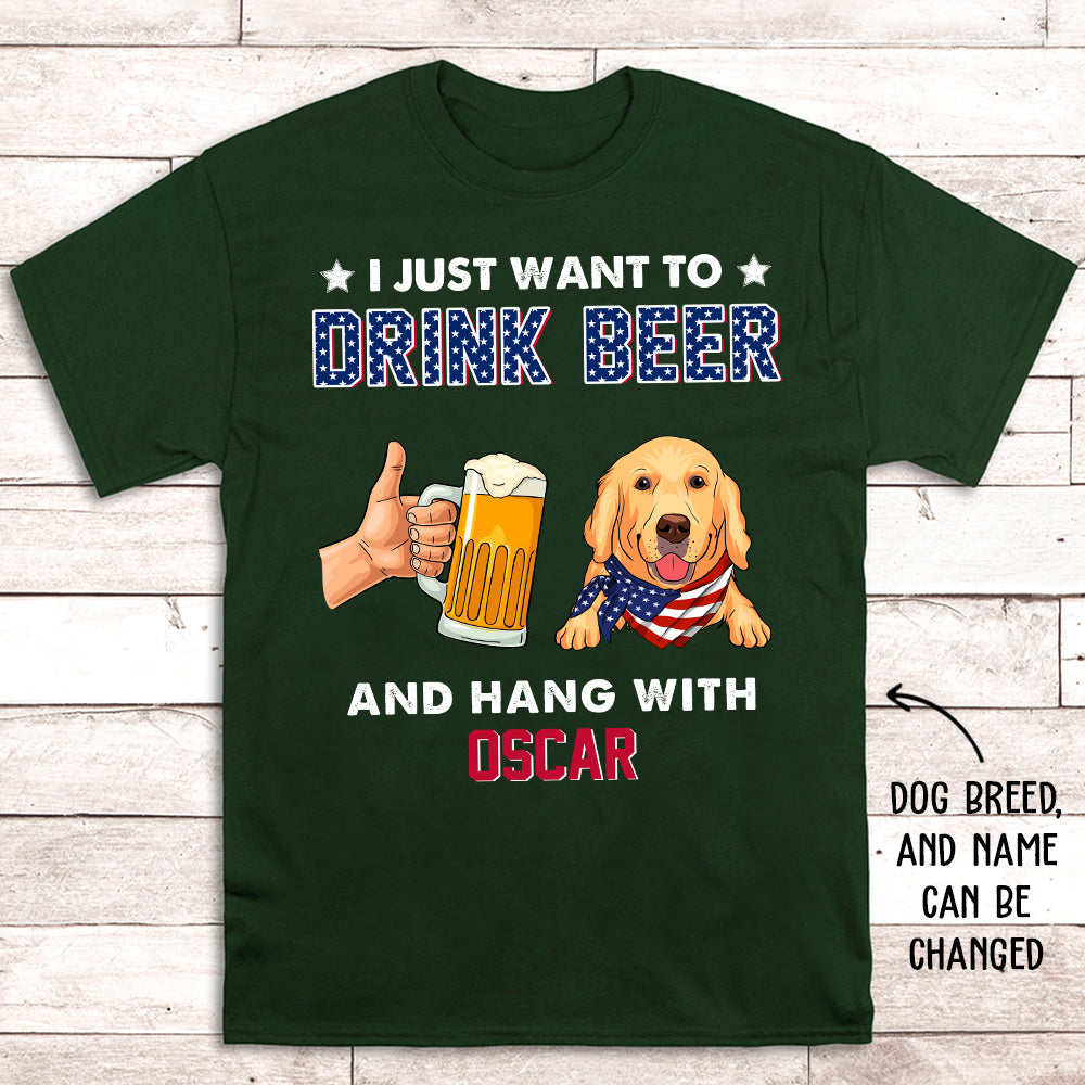 Personalized Custom Unisex 'Drink Beer' T-shirt - Ideal for Pet Lovers