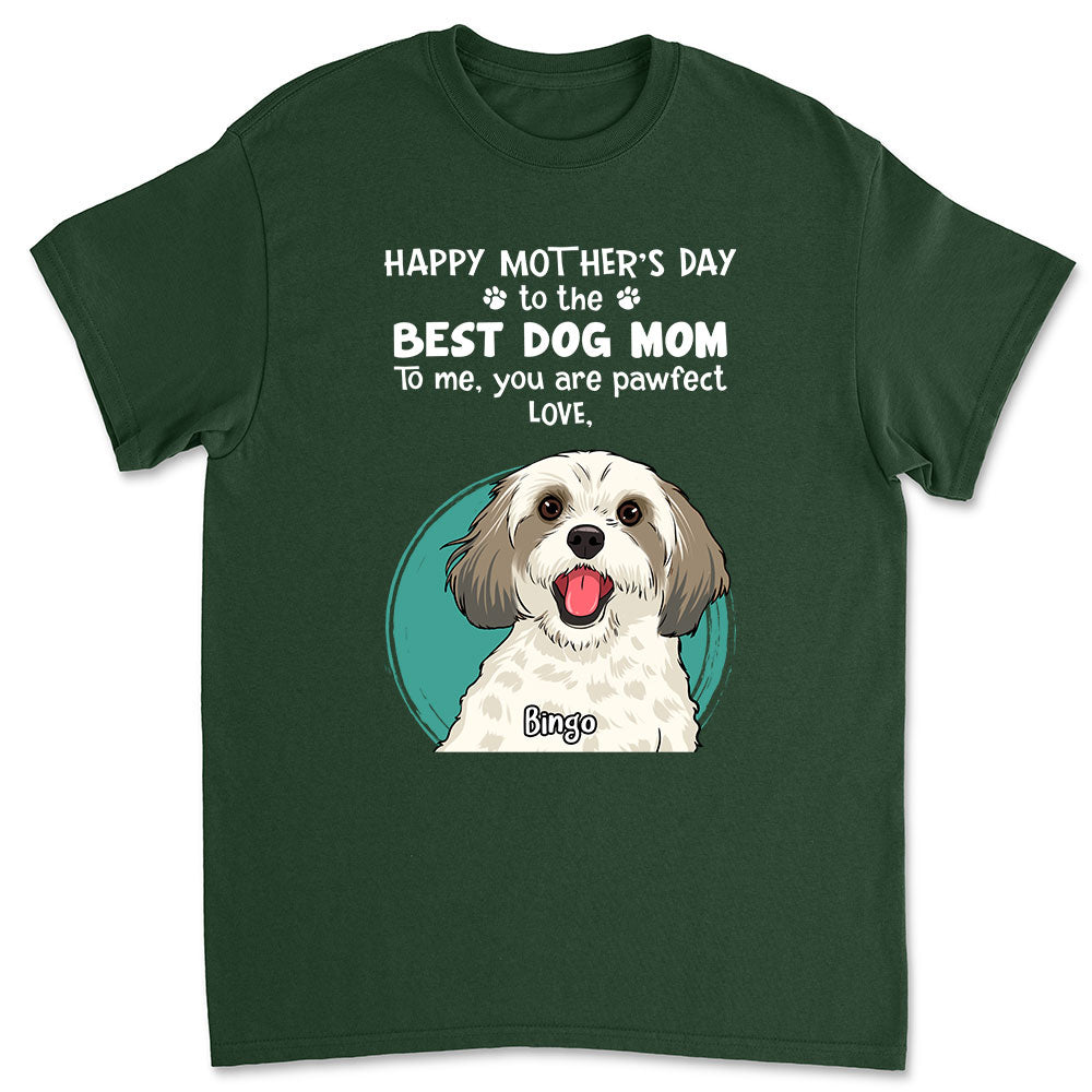 Pawfect Dog Mom - Personalized Custom Unisex Cotton Blend T-shirt for Pet Lovers