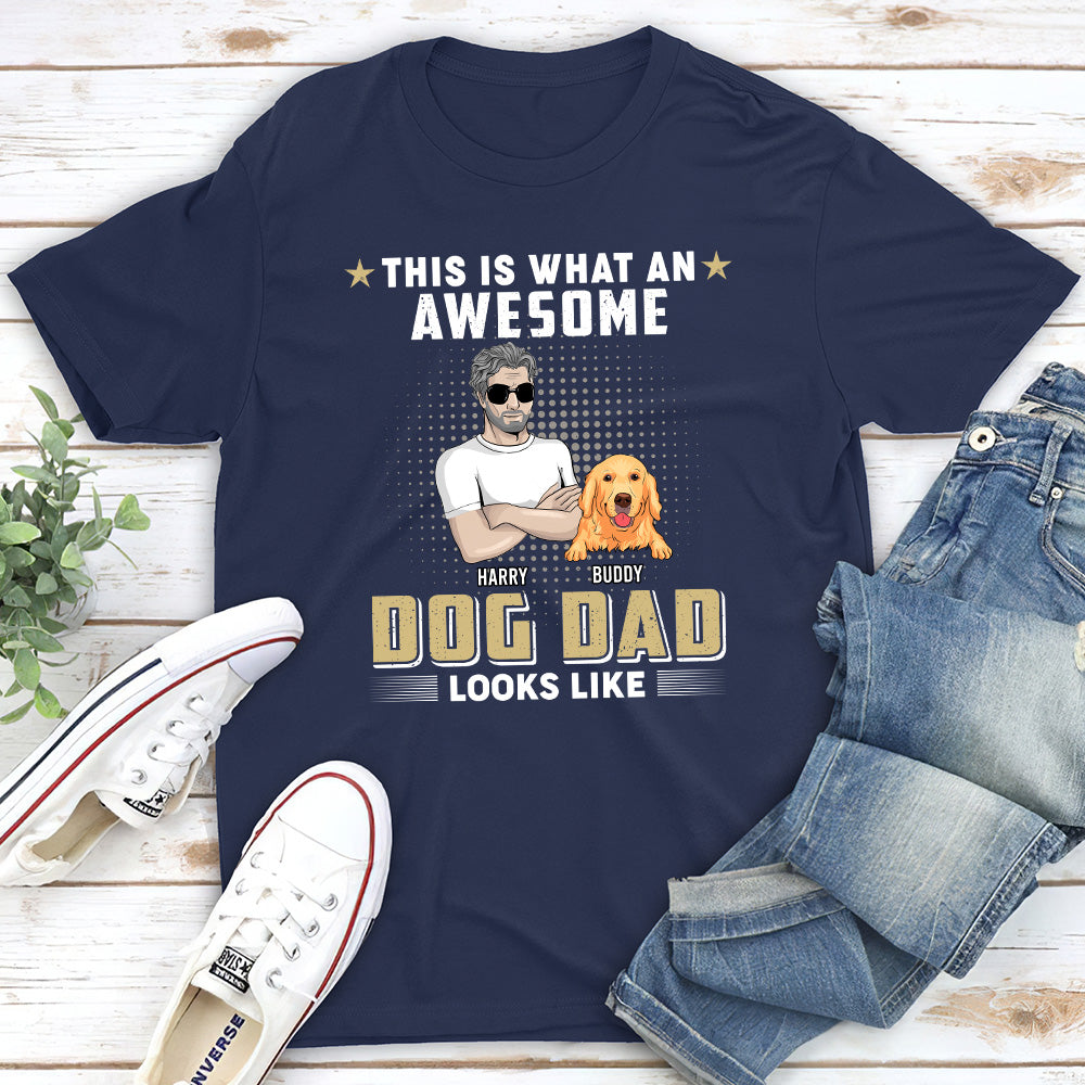 An Awesome Dog Dad - Personalized Custom Unisex 5.3 oz T-shirt with Copyrighted Artwork