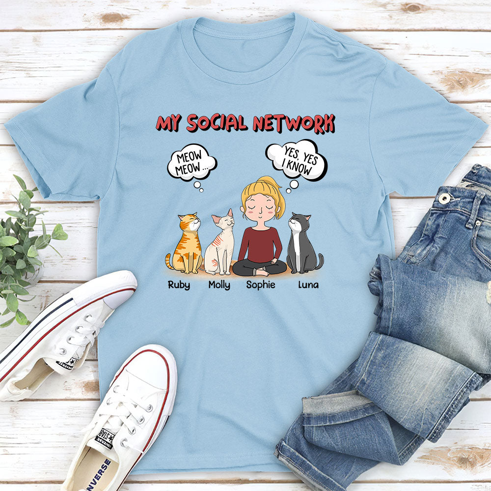 My Social Network - Personalized Custom Unisex 5.3 oz T-shirt for Pet Lovers