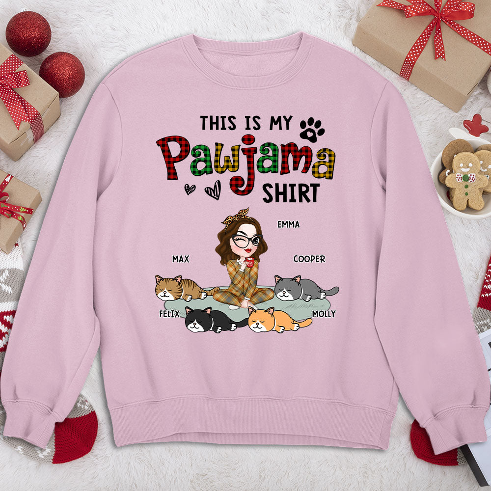 Pawjama Shirt Ver Cat - Customizable Personalized Unisex Sweatshirt for Pet Lovers