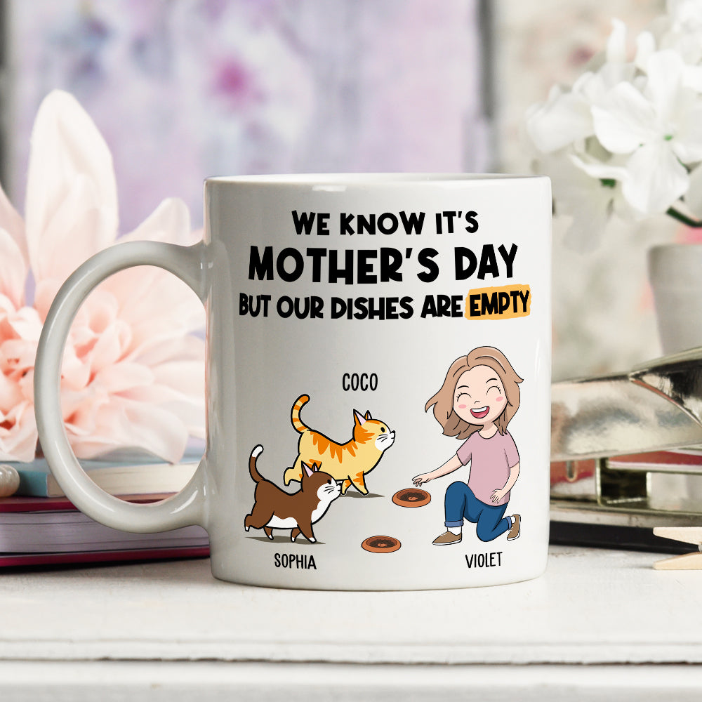 Empty Dishes - Customizable Personalized 11oz White Ceramic Coffee Mug for Pet Lovers