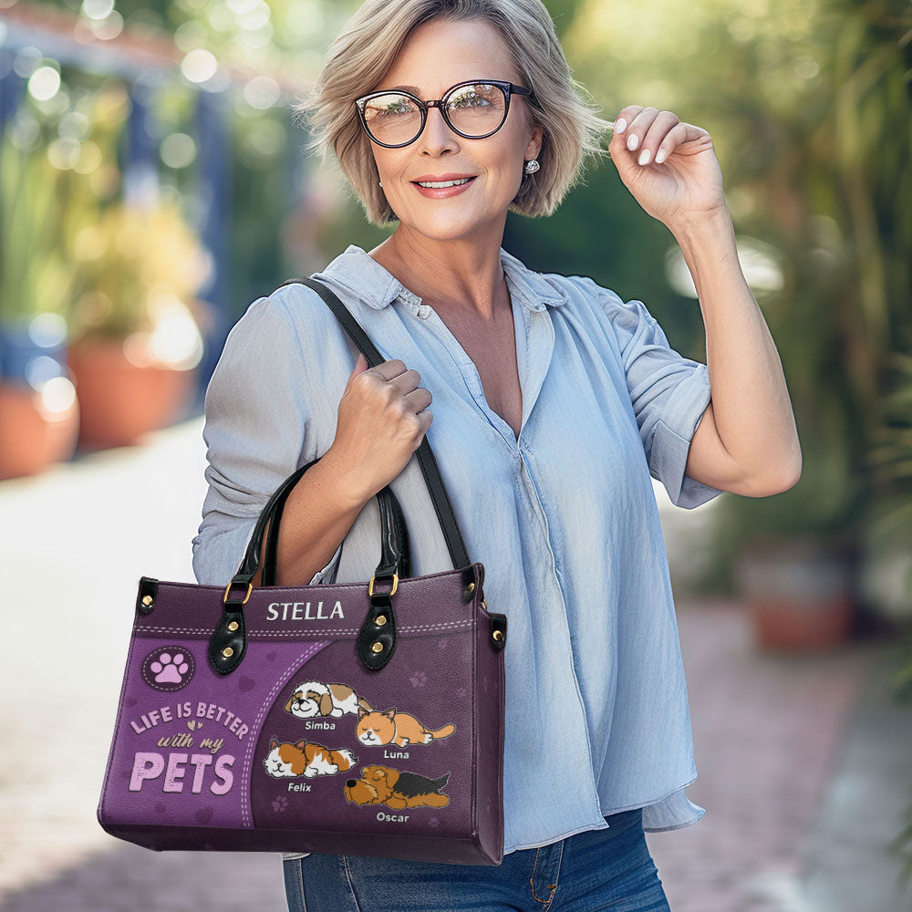 Better Than Ever - Personalized Custom Leather Handbag for Showing Love to Your Fur Babies