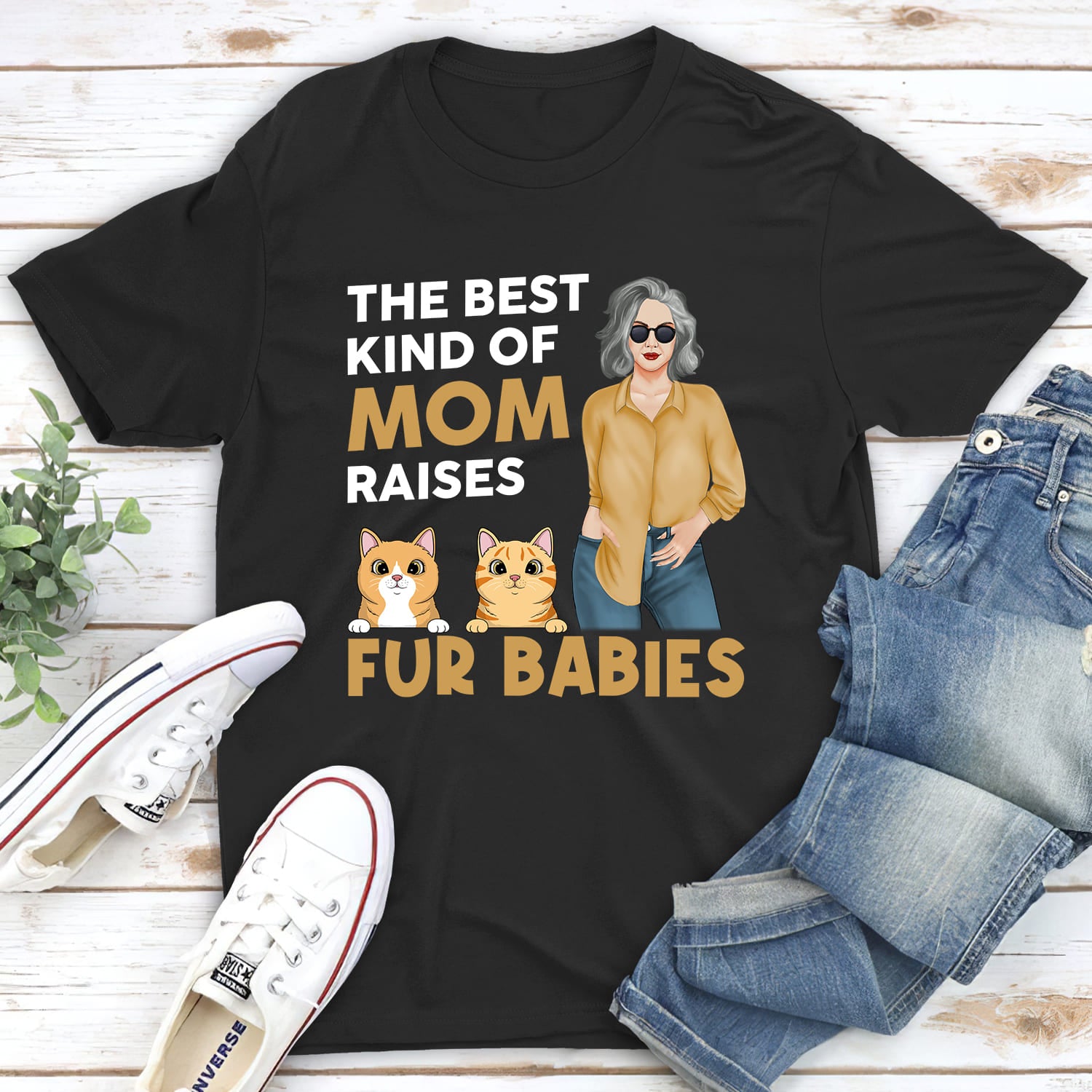 The Ultimate Personalized Custom Unisex T-shirt for Cat Moms - The Best Choice